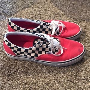 salmon checkered vans